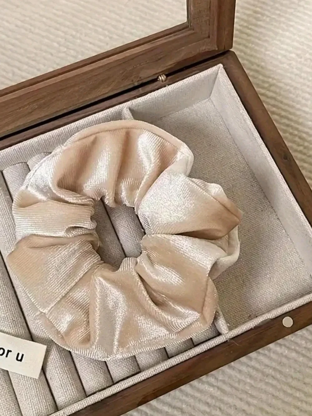 Velvet Oversized Scrunchie Set Of 4- Black and Neutral Browns